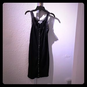 Revolve lace sleeve ribbed button front dress S